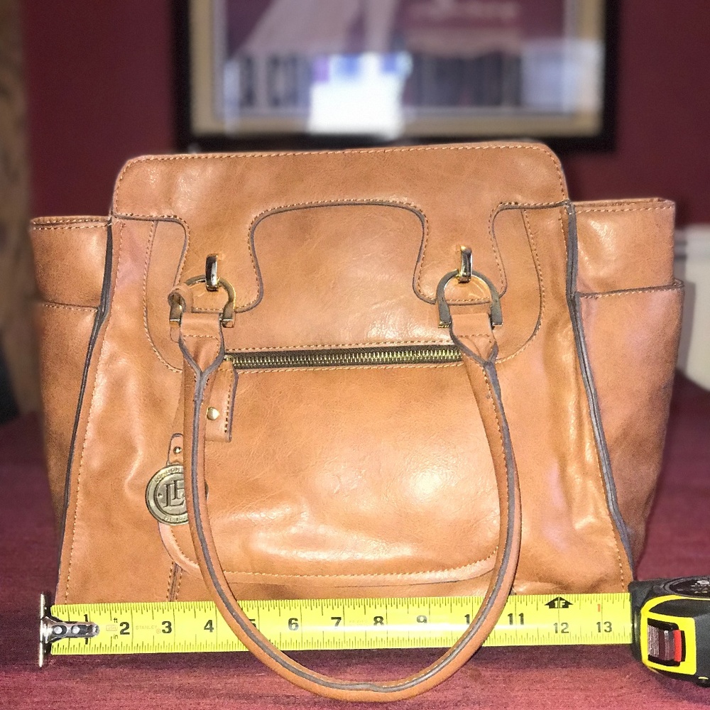 Brown Leather London Fog Shoulder Bag
